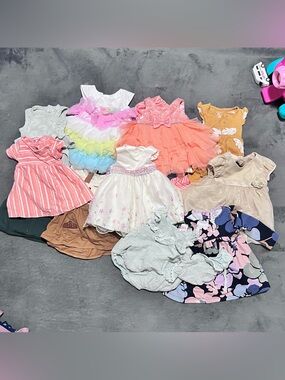 15 Pc Baby Girl Clothing Bundle Lot Sizes 6M 9M 6-9M Dresses Rompers